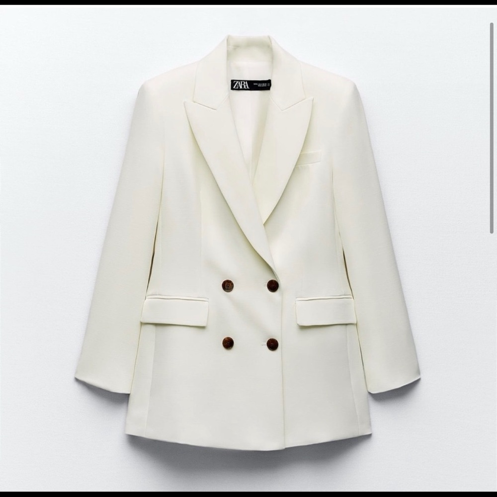 Zara Ivory Double Breasted Size M